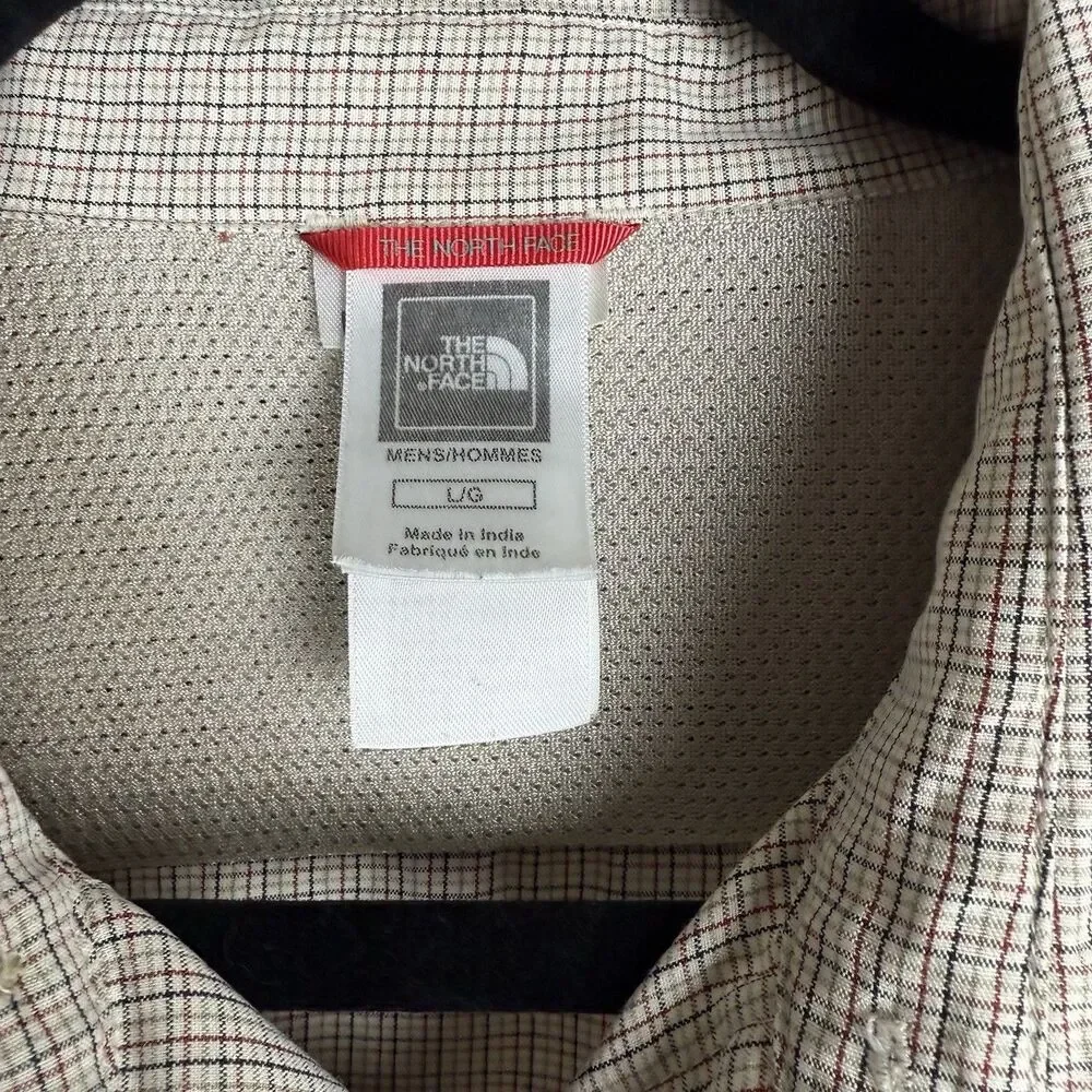 Vintage The North Face Button‎ Plaid Long Sleeve Shirt Mens L Brown Red Gorpcore
